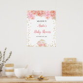 Poster Panneau de bienvenue Baby Shower citrouille floral (Cuisine)