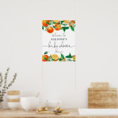 Poster Panneau de bienvenue baby shower d'agrumes cuites  (Cuisine)