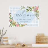 Poster Panneau de bienvenue Baby Shower Floral Chinoiseri (Cuisine)