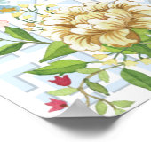 Poster Panneau de bienvenue Baby Shower Floral Chinoiseri (Coin)