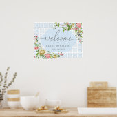 Poster Panneau de bienvenue Baby Shower Floral Chinoiseri (Cuisine)