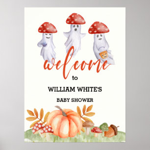Poster Panneau de bienvenue Baby Shower Halloween Champig