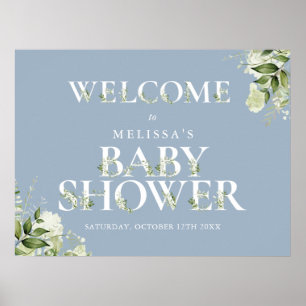 Poster Panneau de bienvenue Baby Shower Lettre de verdure