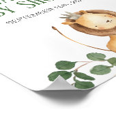 Poster Panneau de bienvenue Baby Shower Lion et verdure (Coin)