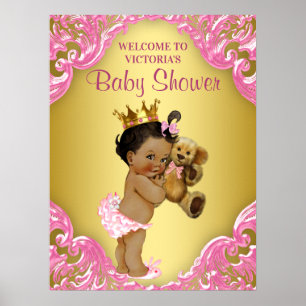 Poster Panneau de bienvenue Baby Shower Princesse Ethniqu