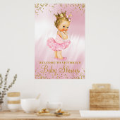 Poster Panneau de bienvenue Baby Shower Princesse Tutu Bl (Cuisine)