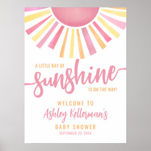 Poster Panneau de Bienvenue Baby Shower Rayon de Soleil B