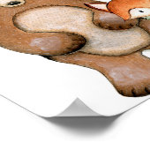 Poster Panneau de bienvenue baby shower rose boisé (Coin)