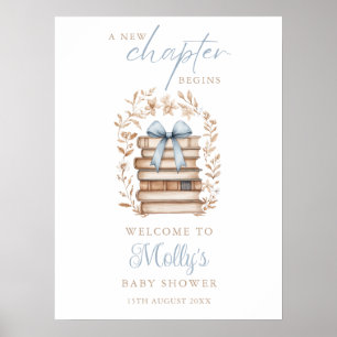 Poster Panneau de bienvenue Baby Shower Storybook Blue Bo