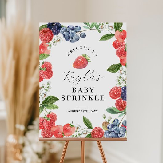 Poster Panneau de bienvenue Baby Sprinkle aux fruits roug