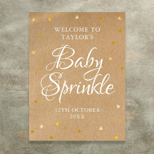 Poster Panneau de bienvenue Boho Baby Sprinkle Gold Love 