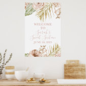 Poster Panneau de bienvenue Boho Sweet 16 (Cuisine)