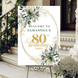 Poster Panneau de bienvenue Boho verdure Chic 80e anniver