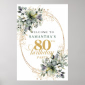Poster Panneau de bienvenue Boho verdure Chic 80e anniver (Devant)