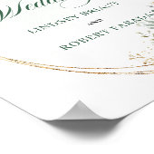 Poster Panneau de bienvenue botanique vert et blanc chic (Coin)