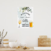 Poster Panneau de bienvenue Bulles et Boissons (Cuisine)
