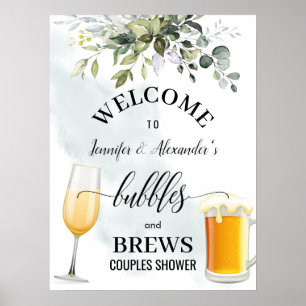 Poster Panneau de bienvenue Bulles et Boissons