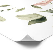 Poster Panneau de bienvenue bulleux floral rose poussiére (Coin)