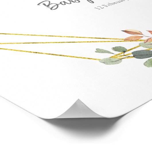 Poster Panneau de bienvenue Citrouille Fleurie Géométriqu (Coin)