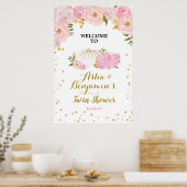 Poster Panneau de bienvenue Citrouille Twin Pink and Gold (Cuisine)