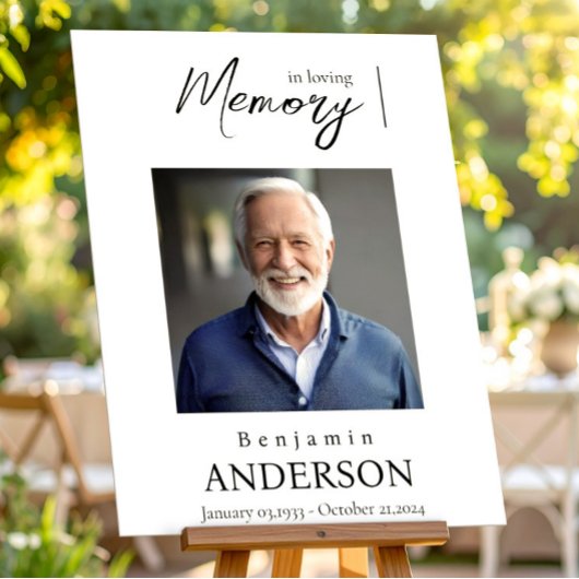 Poster Panneau de bienvenue commémoratif de funérailles P