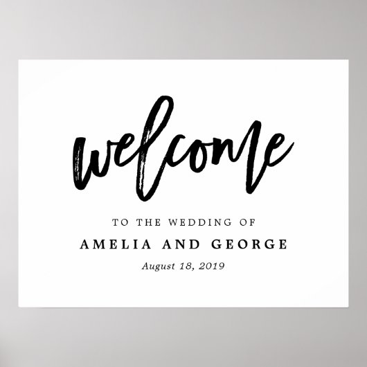 Poster Panneau de bienvenue COULEUR et TAILLE modifiable (Devant)