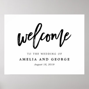 Poster Panneau de bienvenue COULEUR et TAILLE modifiables