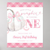 Poster Panneau de bienvenue d'anniversaire de citrouille (Devant)