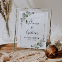 panneau de bienvenue de baby shower aquarelle euca