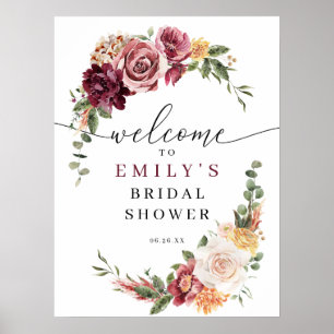Poster Panneau de bienvenue de Baby Shower Country Boho