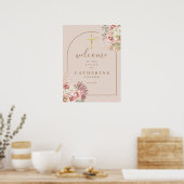 Poster Panneau de bienvenue de baptême en arche d'herbe d (Cuisine)