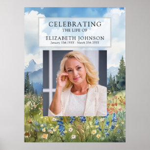 Poster Panneau de bienvenue de célébration de vie florale