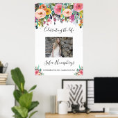 Poster Panneau de bienvenue de célébration florale de la (Bureau à domicile)
