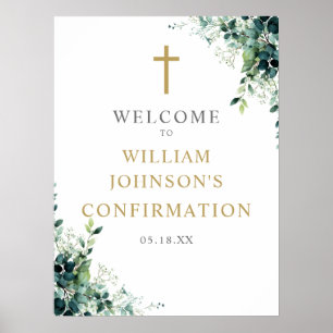 Poster Panneau de bienvenue de confirmation élégant à la