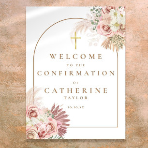 Poster Panneau de bienvenue de confirmation en herbe de P