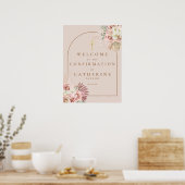 Poster Panneau de bienvenue de confirmation florale d'her (Cuisine)