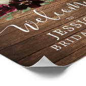 Poster Panneau de bienvenue de douche de bois de citrouil (Coin)