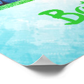 Poster Panneau de bienvenue de fête turquoise et vert (Coin)