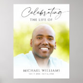 Poster Panneau de bienvenue de funérailles célébrant la v (Devant)