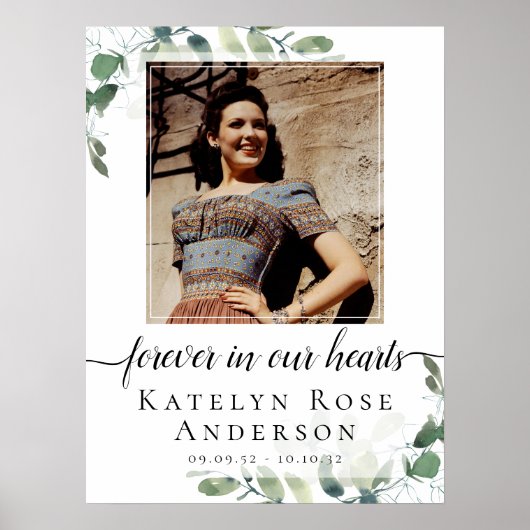 Poster Panneau de bienvenue de funérailles d'eucalyptus p (Devant)