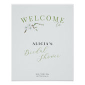 Poster Panneau de bienvenue de la douche nuptiale bleu fo (Devant)