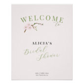 Poster Panneau de bienvenue de la douche nuptiale rose vi (Devant)