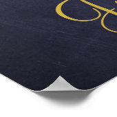 Poster Panneau de bienvenue de la marine mariage florale (Coin)