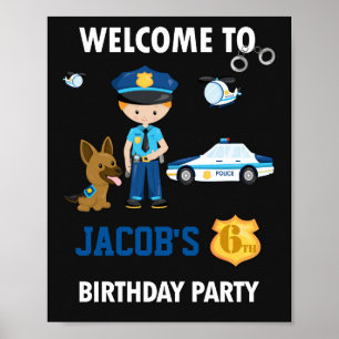 Poster Panneau de bienvenue de la police