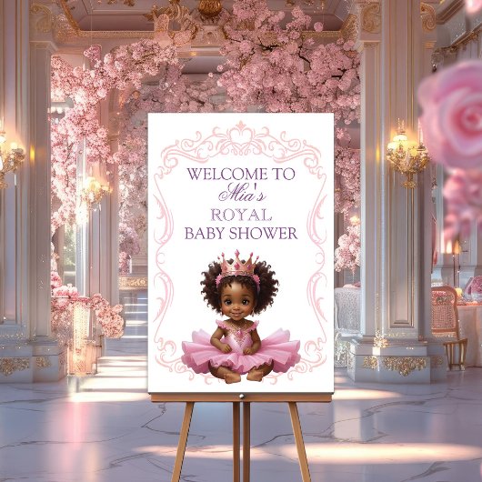 Poster Panneau de bienvenue de la princesse royale afro-a