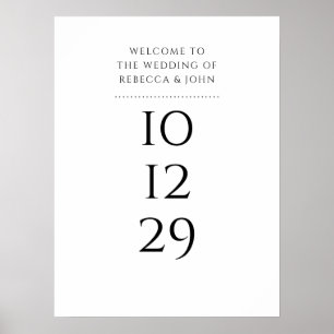 Poster Panneau de bienvenue de mariage à date spéciale no
