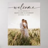 Poster Panneau de bienvenue de mariage à écriture moderne (Devant)