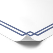 Poster Panneau de bienvenue de mariage à fleurs bleues en (Coin)