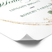 Poster Panneau de bienvenue de mariage à la verdure douce (Coin)