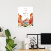 Poster Panneau de bienvenue de mariage à l'aquarelle de m (Bureau à domicile)